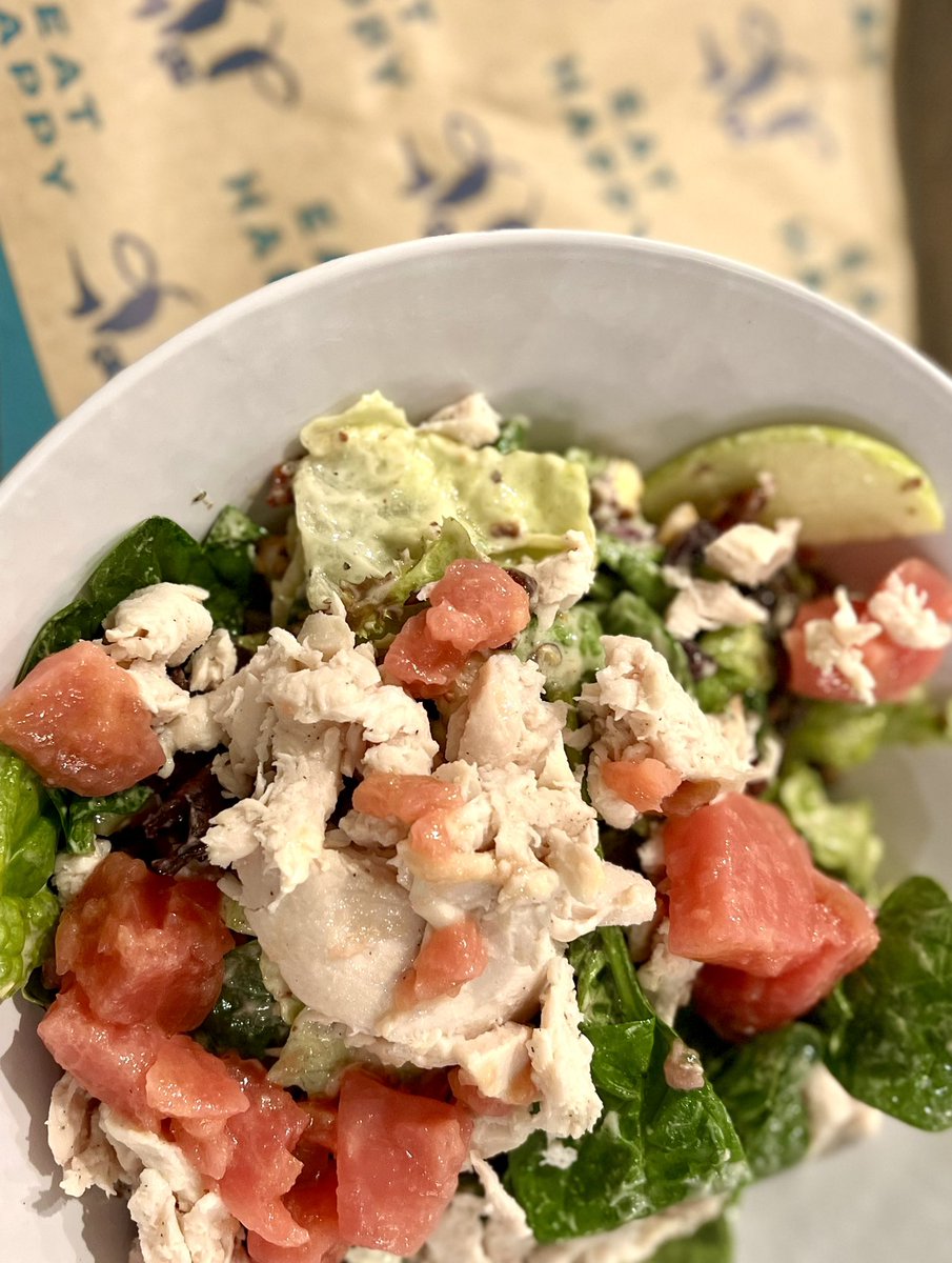 Love the pink beets and goat cheese salad from <a href="/MendocinoFarms/">Mendocino Farms</a>. #tastyitineraryeats #foodie #salad