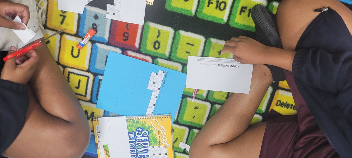MeunierMath's tweet photo. #backintheclassroom for one class/day and loving it!  #prealg did a #numbertalk about adding integers with incredible #discourse, did some pair practice with a puzzle (more #discourse), and the an @openmiddle for the early finishers!!!  @ADWCathSchools @StJosephsRCS @NCEATALK https://t.co/EJOLvIvkI1