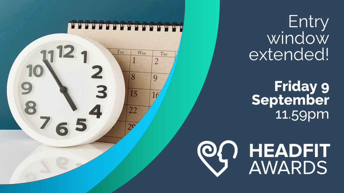 ➡️ ENTRY DEADLINE EXTENDED: We've extended the entry deadline until this Friday, 9 Setpember at 11.59pm, so get your entries in! ⬅️

Thinking you were too late to enter this year's #HeadFitAwards? Think again.

Enter now at headfitawards.org/enter/?ref=hfa…