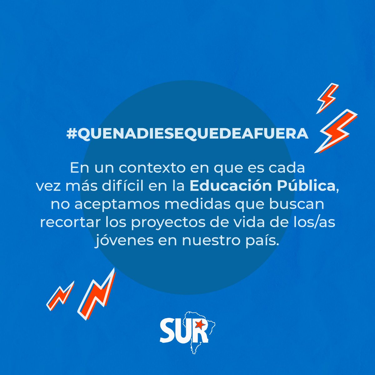 SURjuventudes's tweet photo. QUE NADIE SE QUEDE AFUERA 📢⚡️

¿Elegir entre estudiar y trabajar? En esa situación pone el gobierno nacional a miles de jóvenes en todo el país. Desde este mes, el Progresar será incompatible con programas como el POTENCIAR TRABAJO https://t.co/f1SnMESawX
