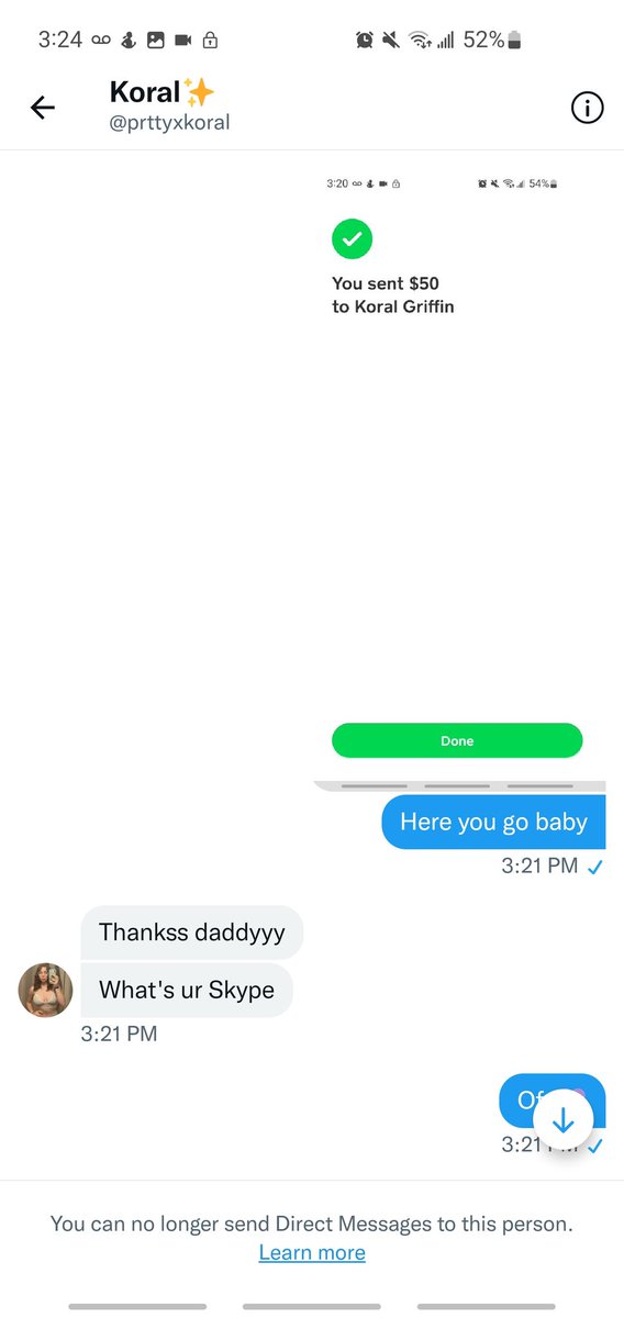 Feetatious's tweet photo. SCAMMER ALERT! she send verification and talks you into it real good but she's a scammer! After I paid she just blocked me! @prttyxkoral

#sellingcontent #buyingcontent

Sellers don't be like her. 😩 https://t.co/9H0X7kN6cK