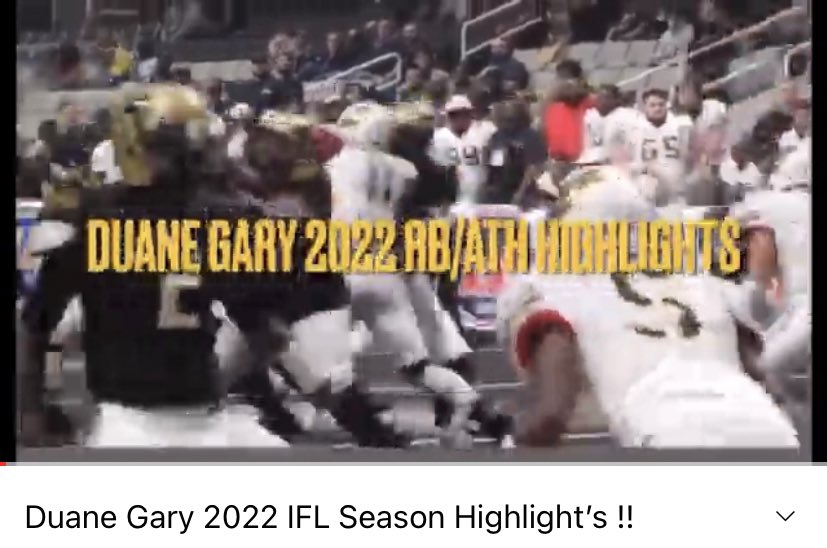 Duanegary's tweet photo. Duane Gary 2022 IFL highlights out  now ‼️ https://t.co/3SB18223vU @XFL2023 @DraftDiamonds https://t.co/XyZgue6qWY