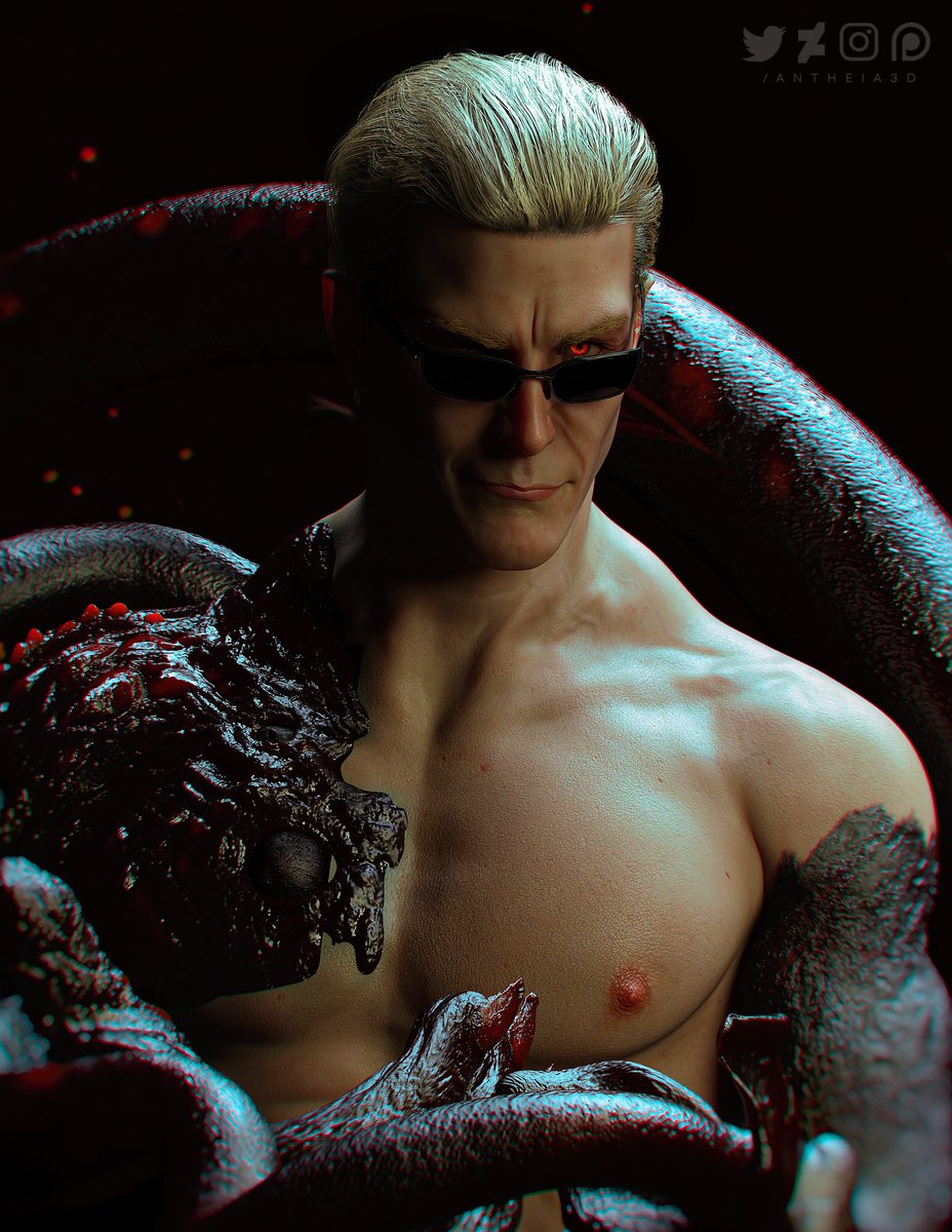 Antheia3D's tweet photo. I haven't made male models in a while but the Albert Wesker thirst is real and it needs to be quenched 😩 https://t.co/dTcr4gbffY