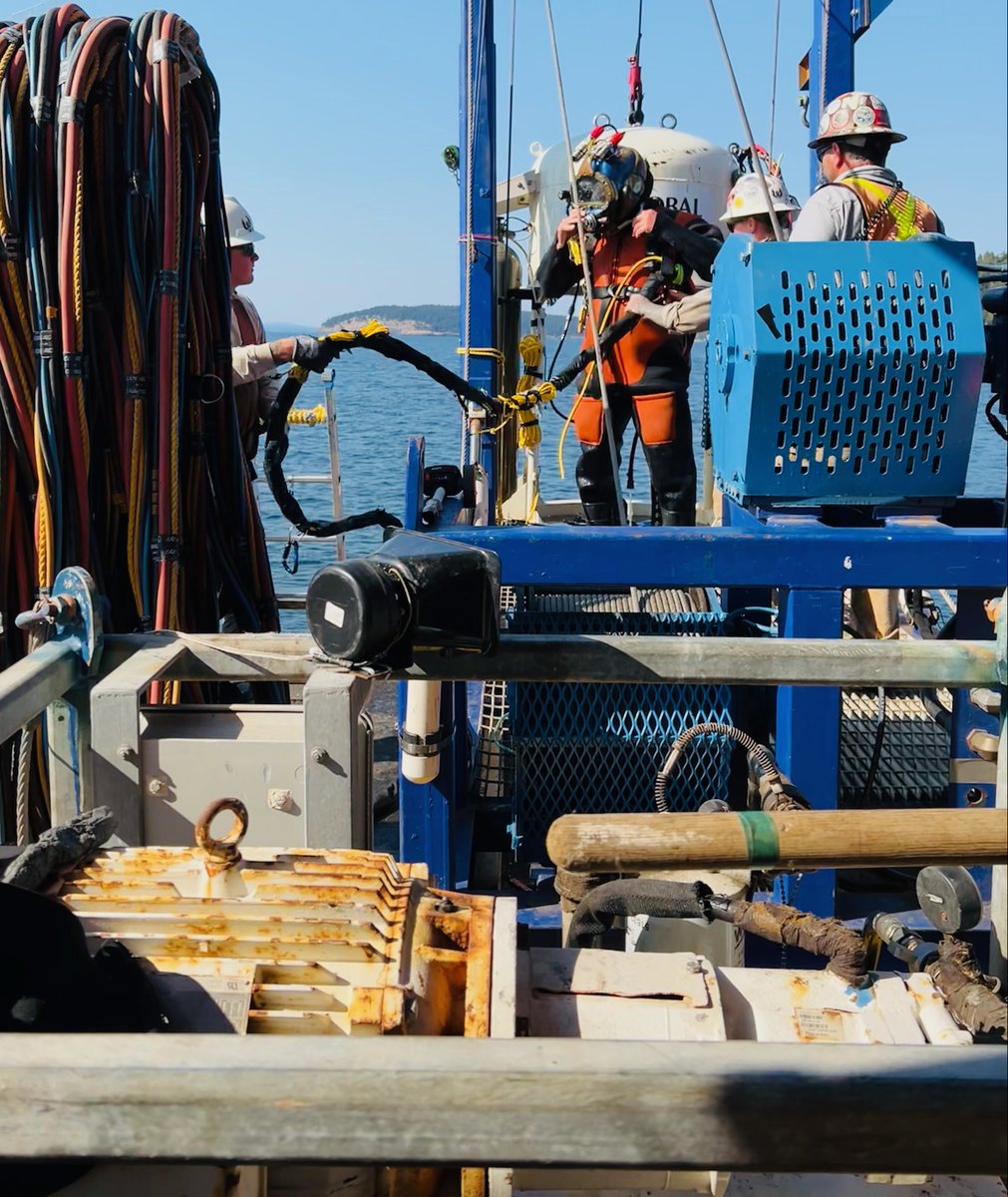USCGNorthwest's tweet photo. #Update #AleutianIsle Dive crews completed clearance of entanglement hazards, cutting away all free-floating net from the vessel &amp; securing all remaining net &amp; entanglements to vessel. Divers started rigging ops. Once completed, next phase will be raising the vessel. https://t.co/FsNbZmvVQG