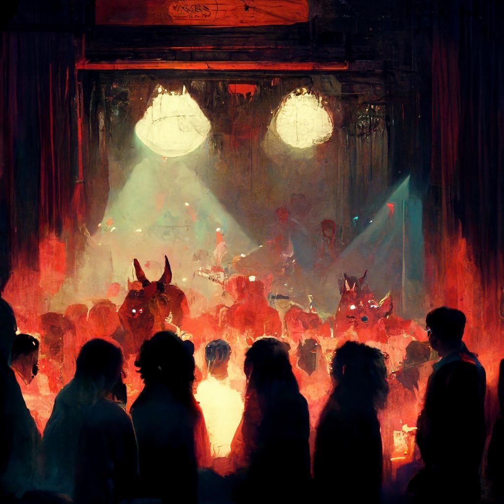K_Mc_Max's tweet photo. Demons’ Day at the Indie Rock Concert #Art #AI #AIArt https://t.co/qw9lJttOxb