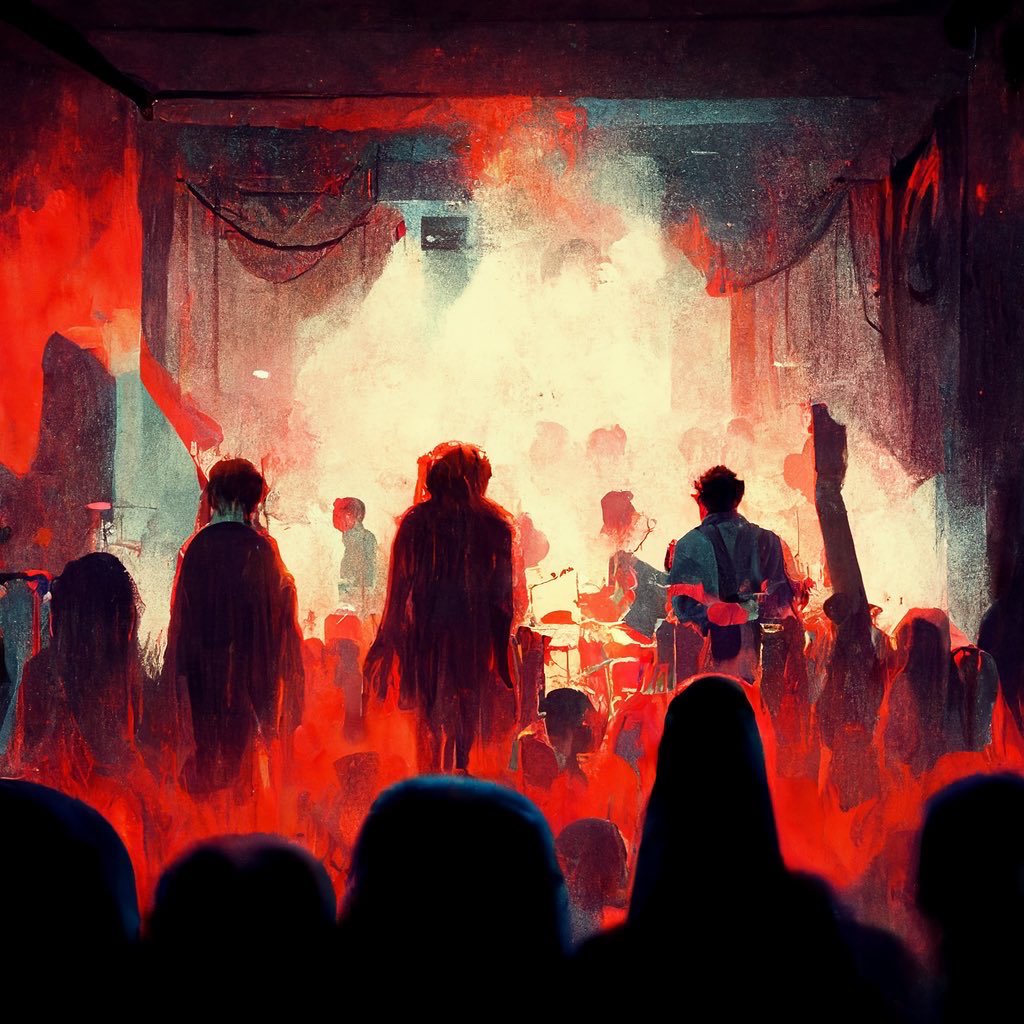 K_Mc_Max's tweet photo. Demons’ Day at the Indie Rock Concert #Art #AI #AIArt https://t.co/qw9lJttOxb
