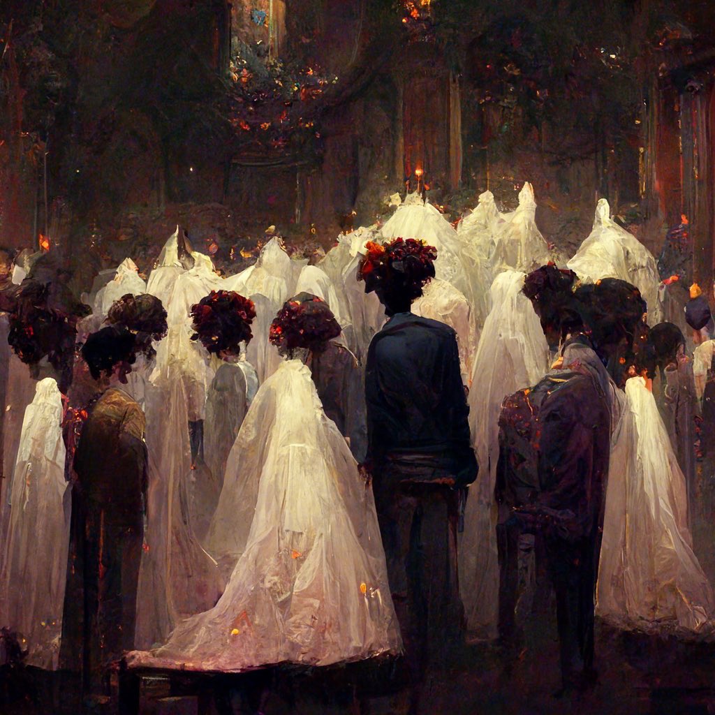 K_Mc_Max's tweet photo. Demons’ Wedding Day #Art #Ai #AIArt https://t.co/CcqrVVjYNK