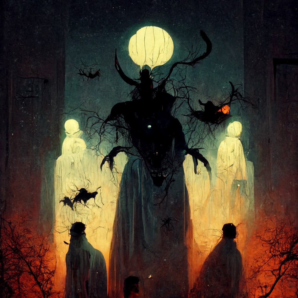 K_Mc_Max's tweet photo. Demons’ First Halloween #art #AI #AIArt #Halloween https://t.co/LL6TthC1NC