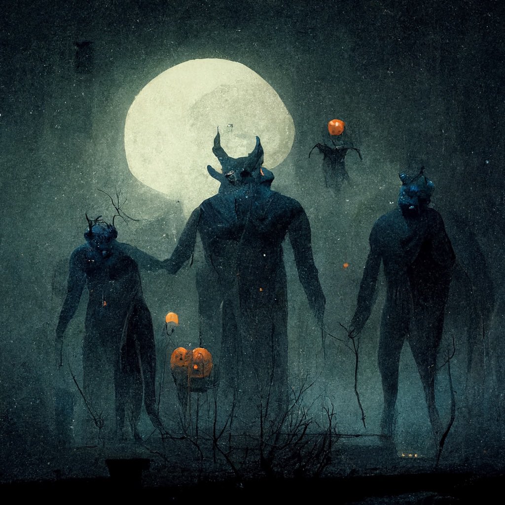 K_Mc_Max's tweet photo. Demons’ First Halloween #art #AI #AIArt #Halloween https://t.co/LL6TthC1NC