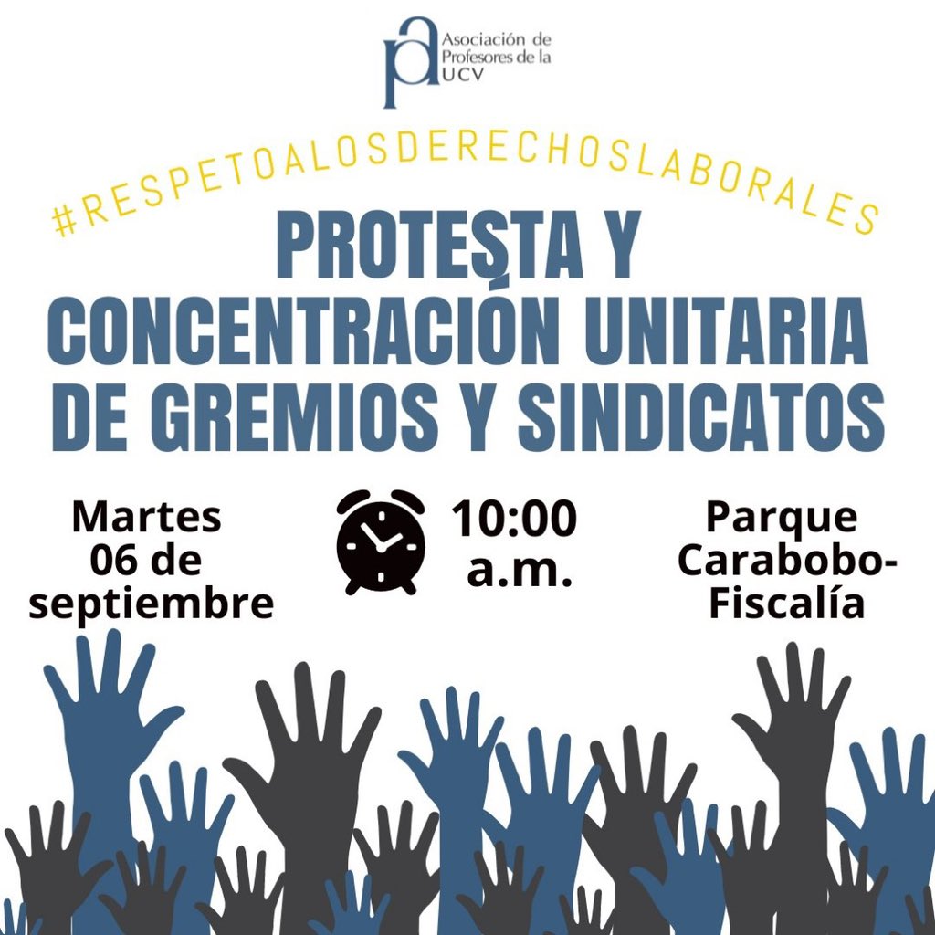 RCR750's tweet photo. #Protesta por los derechos laborales el martes #6Sep en Caracas. https://t.co/0qspKs0mtV