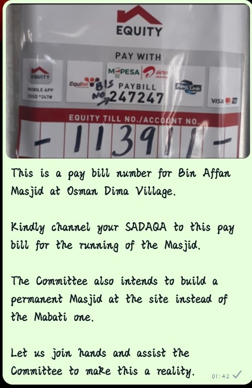Adantache7's tweet photo. DEPOSIT HOWEVER, LITTLE YOU CAN ALLAH WILL PAY YOU BACK IN-SHAA-ALLAH.👇👇 @Demohali @tunajibu @GodanaIbro @muminabonaya @RehemaJaldesa @GovGuyo @GolichaMeja @TiyahHon @HonTubi @MusaShande @Mrobkoto @Kotile11 https://t.co/Pa4InNQEcV