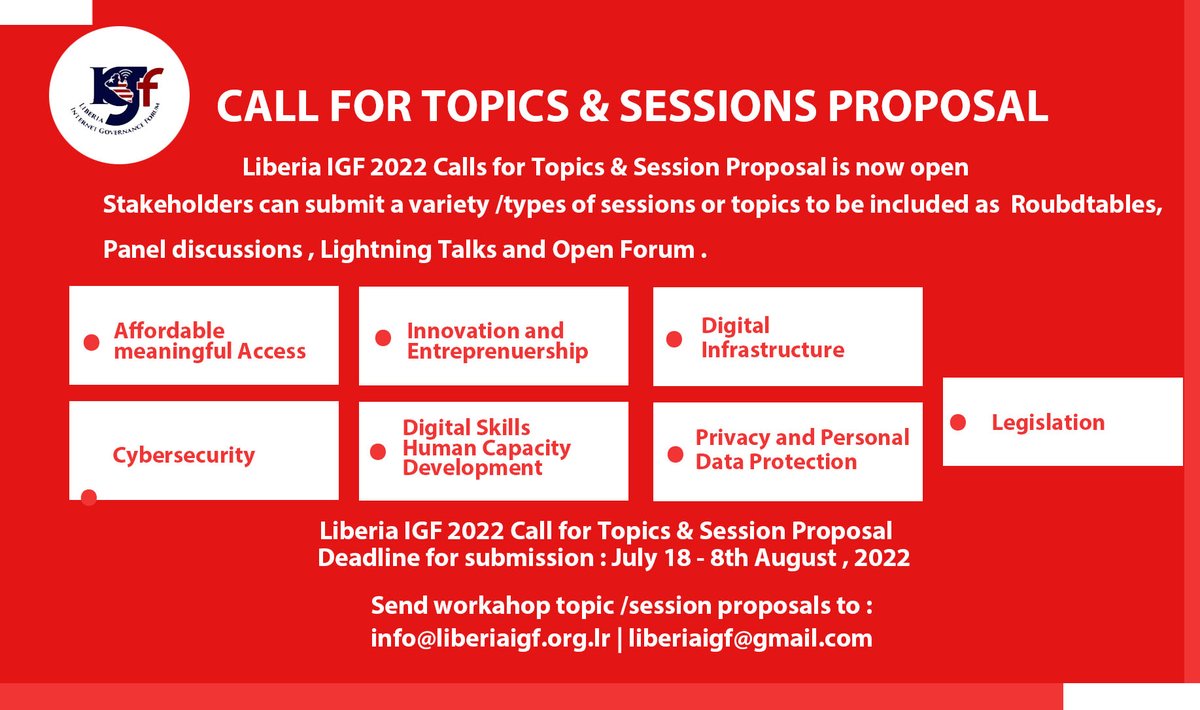 IgfLiberia's tweet photo. 2022 Liberia IGF Call for topics https://t.co/b2G06tULXs