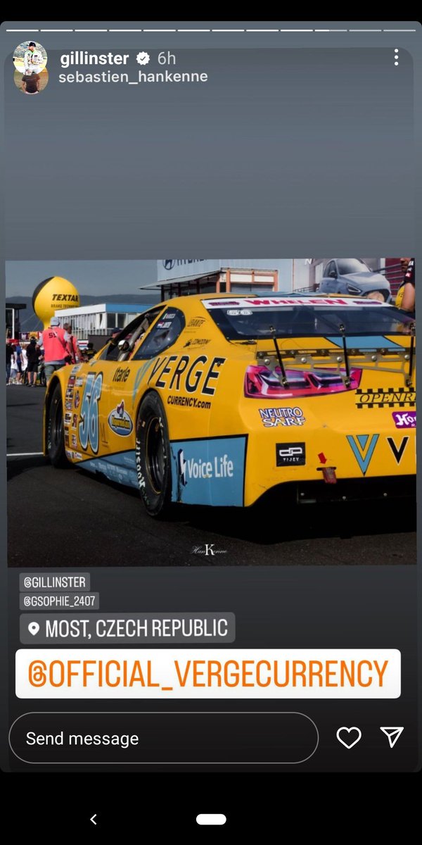 Fueled_by_Verge's tweet photo. Another weekend of @EuroNASCAR racing for @caalracing and @GilLinster in the @vergecurrency #FbV car.

#JoinTheMovement 

#chargethemovement and  #fuelthemovement with @voicelifetech and $XVG https://t.co/iim6KwpGqr