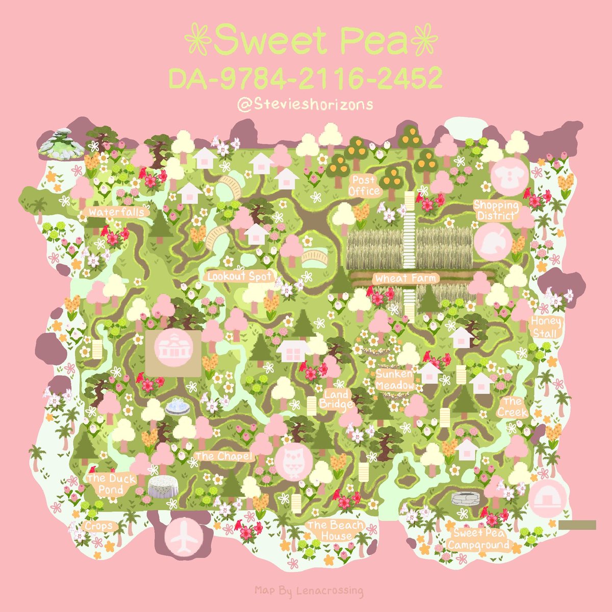 steviesoftly's tweet photo. it’s currently midnight but i don’t care~ i’d like to welcome you all to sweet pea 🌱

DA-9784-2116-2452 🌷

a completely unmodded pink meadow inspired by the taste of sugar 🍰

#acnh #animalcrossing #animalcrossingnewhorizons #acnhinspo #acnhdesigns https://t.co/p8wCDb8DSa