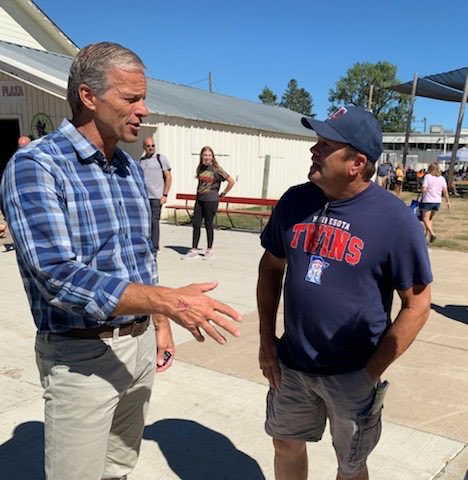 LeaderJohnThune's tweet photo. 1:59.11 - This guy’s winning 800 meter time at the 1979 SD State Track Meet. More than trivia to me since I clocked in at 1:59.57 for 2nd. Fun to run into, not chase after, Dean Bruinsma today @SDStateFair. #igoback #notfastenough #sdsummer https://t.co/U9pgKQEKvy