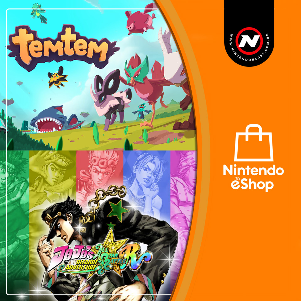 nintendoblast's tweet photo. Temtem e JoJo. Não, você não está lendo duplicado... São os lançamentos da eShop de Switch!
• Temtem – lançamento em 06/09
• JoJo's Bizarre Adventure: All-Star Battle R – já disponível
Saiba mais: https://t.co/IsbS4idaFh
#nintendodownloads #temtemgame #jojosbizarreadventure https://t.co/jYHHGXBjif