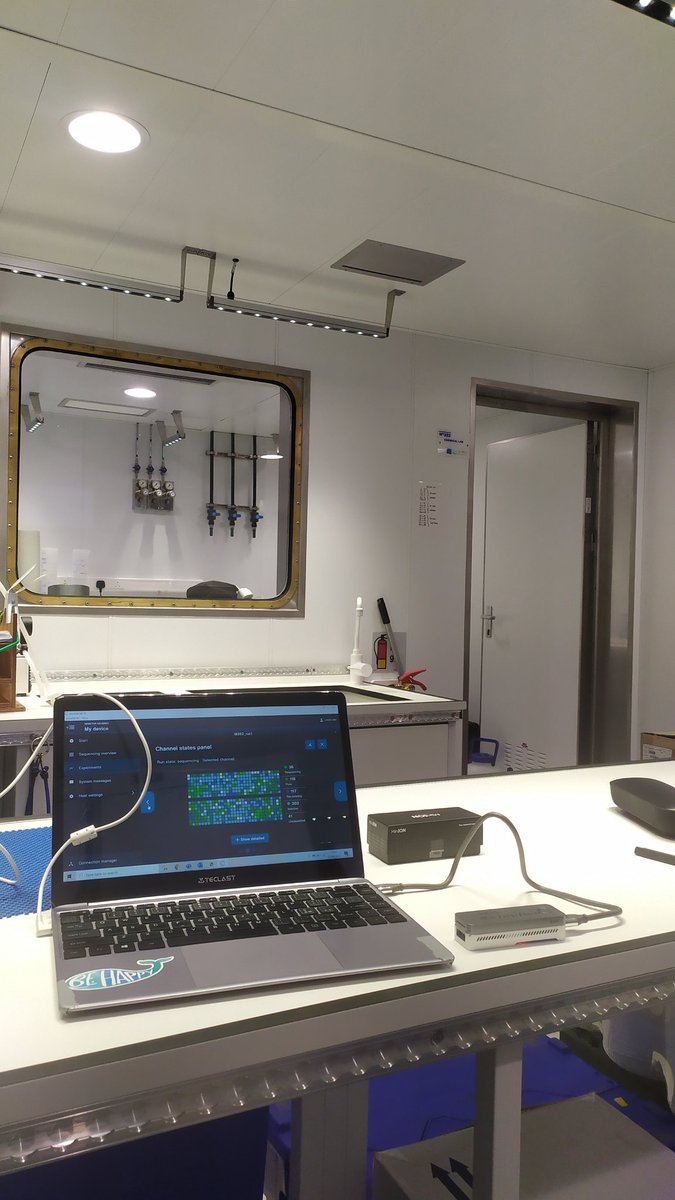 MaddalenaTibone's tweet image. First sequencing run of #eDNA samples on #M2S2 using ONT&apos;s MinION. We found multiple meso species, mainly mueller&apos;s pearlside, that was detected both with acoustics and biological sampling. Also, eDNA tells us there are blue sharks roaming around 🦈 @Thibault_Cariou
