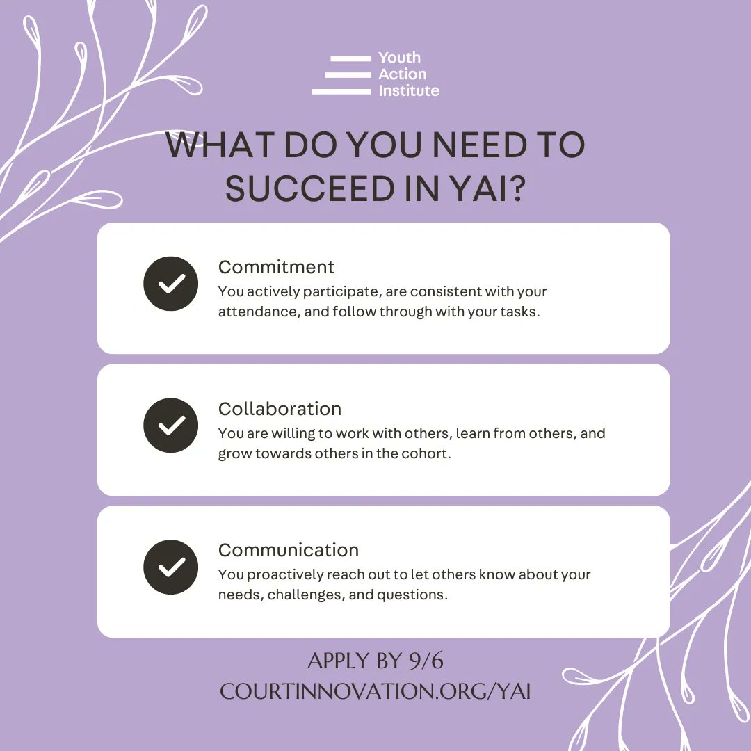 youthactioninst's tweet photo. Folks who get the most out of YAI all prioritize 3 things: commitment, collaboration, and communication. If you follow through, keep an open mind, and keep folks in the loop, you'll do great here. 

Apply by Tuesday, September 6. https://t.co/R1aL5rf43D 

#NYCYouth https://t.co/VqGafIACZ2