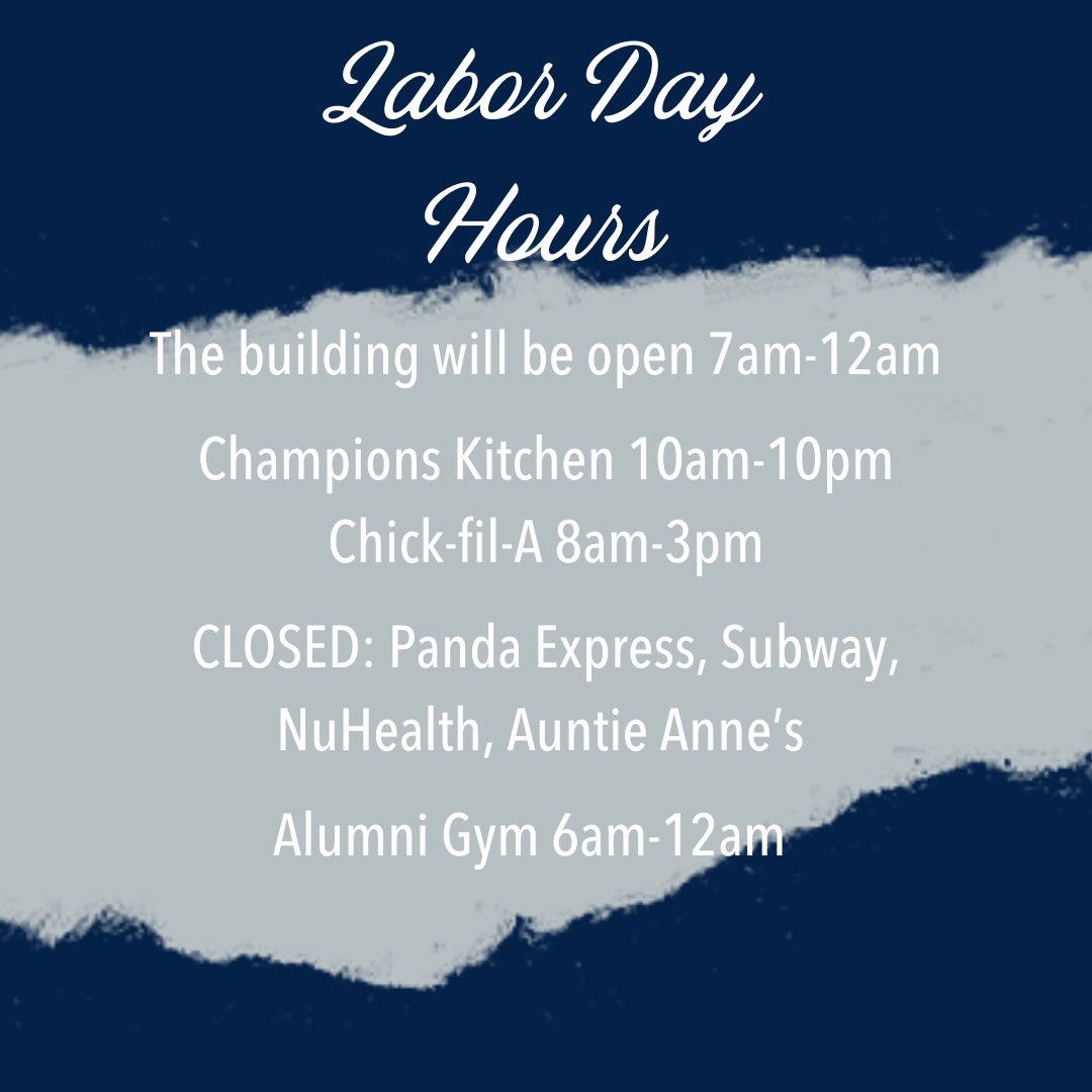 Enjoy the day off Wildcats! Here are the hours for GSC tomorrow