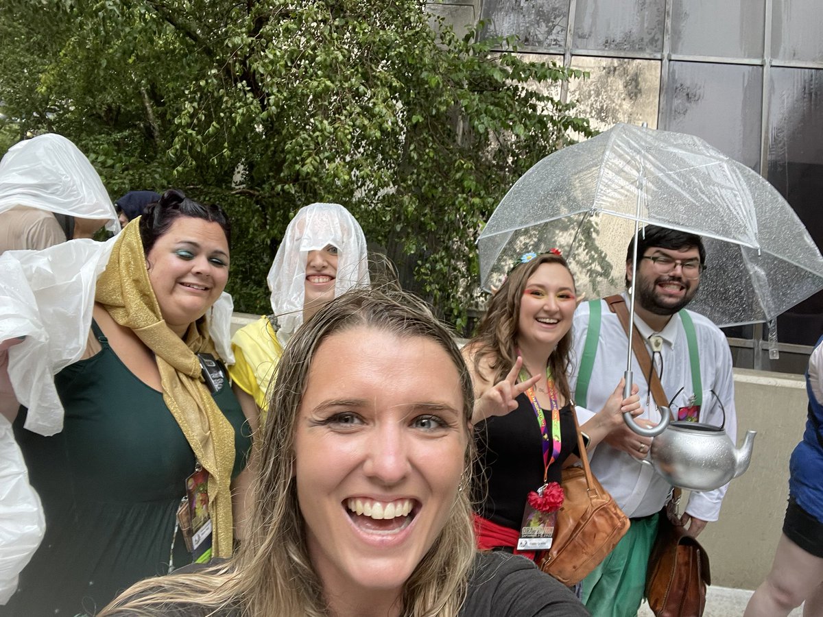 whitefire33's tweet photo. When you are so dedicated you stand in line for the McElroy panel for two hours in the pouring rain. So our question is which of you is buying the beer? #McElroyDC @mnb_229 https://t.co/nLiH9hD55X