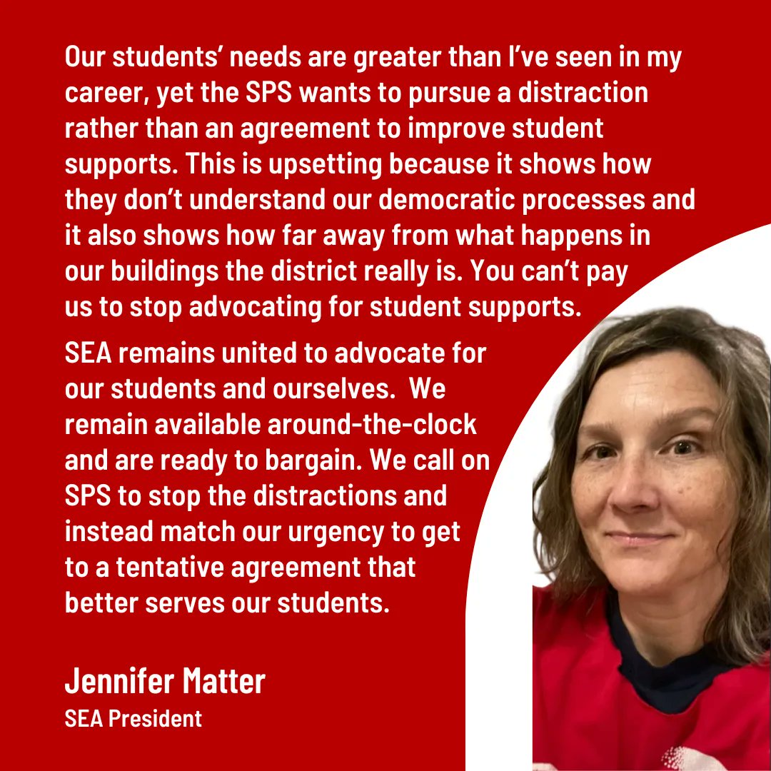 SeattleEdAssoc's tweet image. SPS: Give up your right to strike in exchange for an undetermined amount of retro pay. 
SEA: We can't agree to anything short of the supports our students need. 
#SEAstrong ✊🏿✊🏾✊🏽
