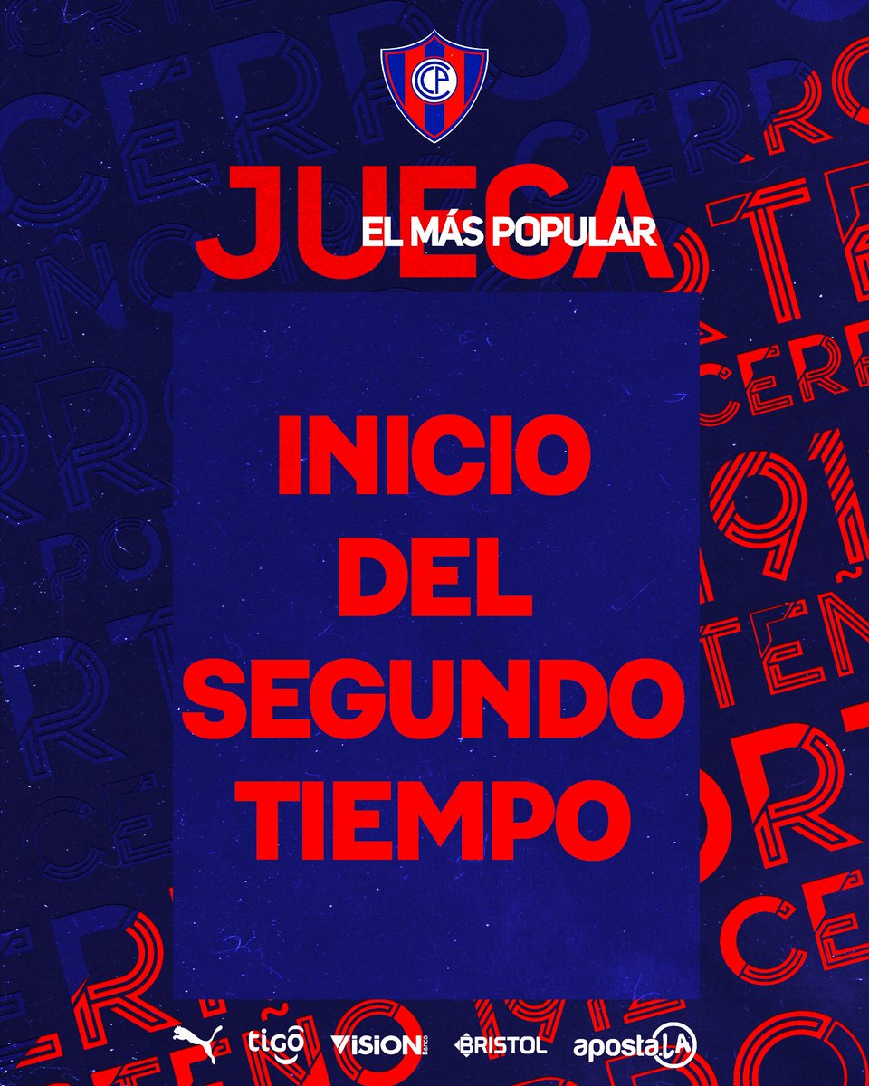 CCP1912oficial's tweet photo. Arrancó el segundo tiempo ⚽️
Cerro Porteño 0 - 0 Libertad
¡Vamos Ciclón! 🌪
#JuegaElMásPopular
#CCPLIB https://t.co/LTR9j8bfwg