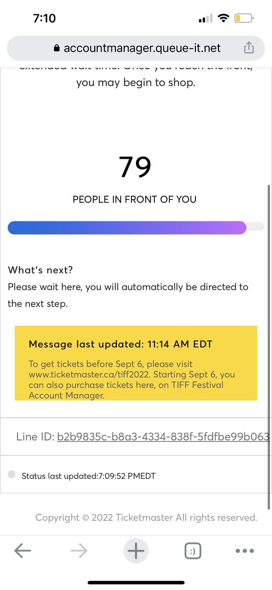 The trying to get a <a href="/taylorswift13/">Taylor Swift</a> #Tiff ticket chronicles continues… we have reached double digits. 9 hours in 🙈😂 <a href="/TIFF_NET/">TIFF</a>