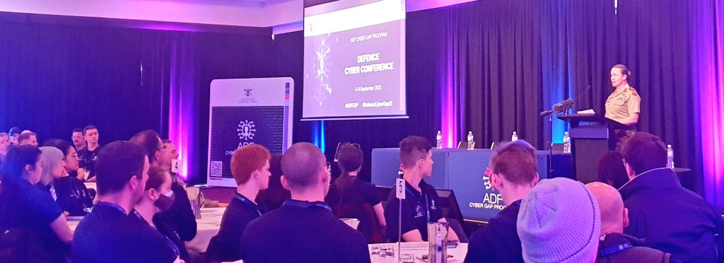 keirinjoyce's tweet photo. Today I'm a #UAVGeek #AvGeek in a room full of #CyverGeek's: excited to tell them all about why cyber matters to ADF UAS and why we need them.
#ADGCGY at @DefenceAust Cyber Conference: Strong kick-off from Head Info Warfare MAJGEN Sue Coyle!
@TheCentralBlue @GroundCuriosity https://t.co/yS5LnYQZIG