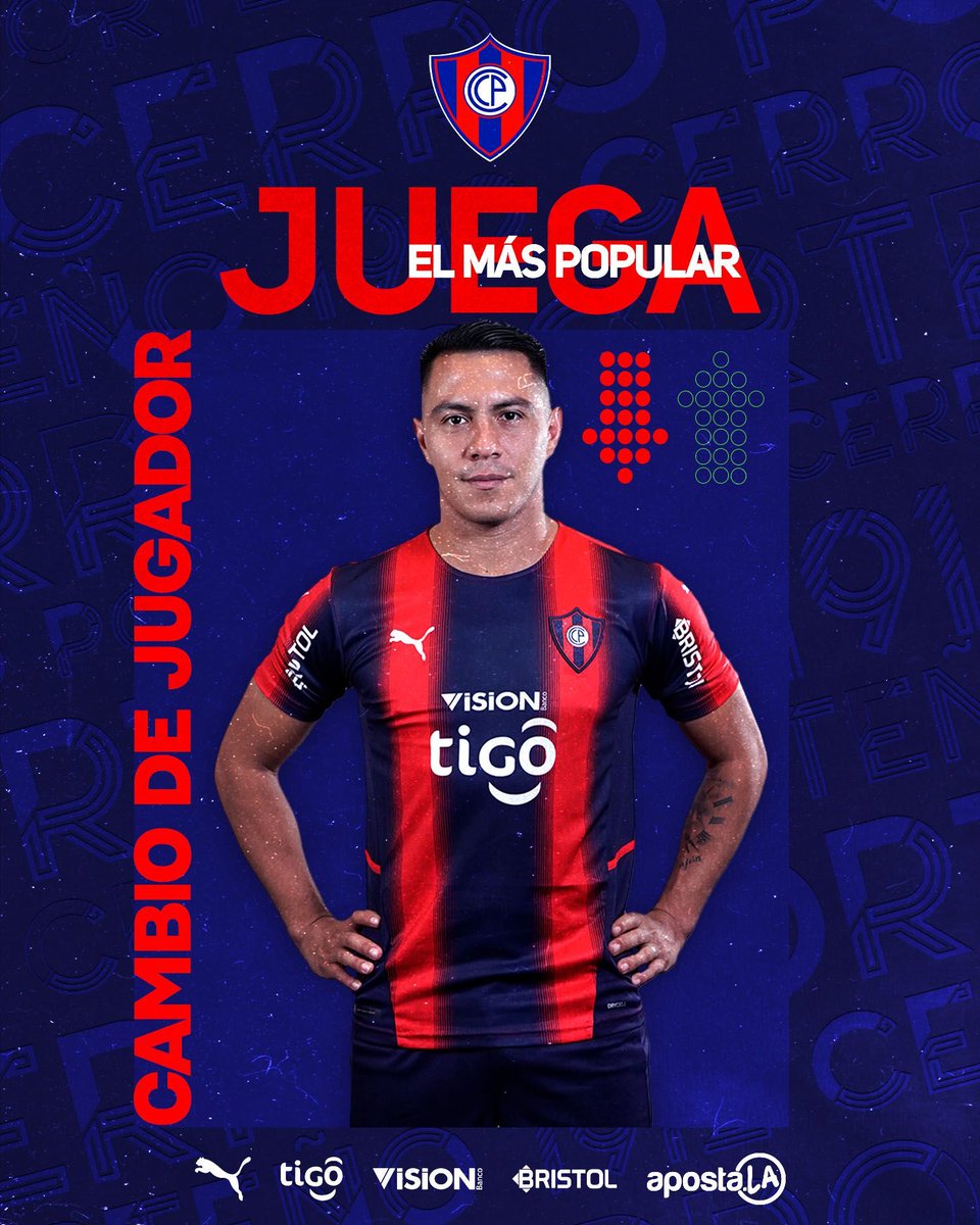 CCP1912oficial's tweet photo. Segundo cambio en el Ciclón 🌪
🔄 Rafael Carrascal x Ángel C. Lucena
Cerro Porteño 0 - 0 Libertad
⏱: 10’ ST
#JuegaElMásPopular
#CCPLIB https://t.co/gjjwRddnVj