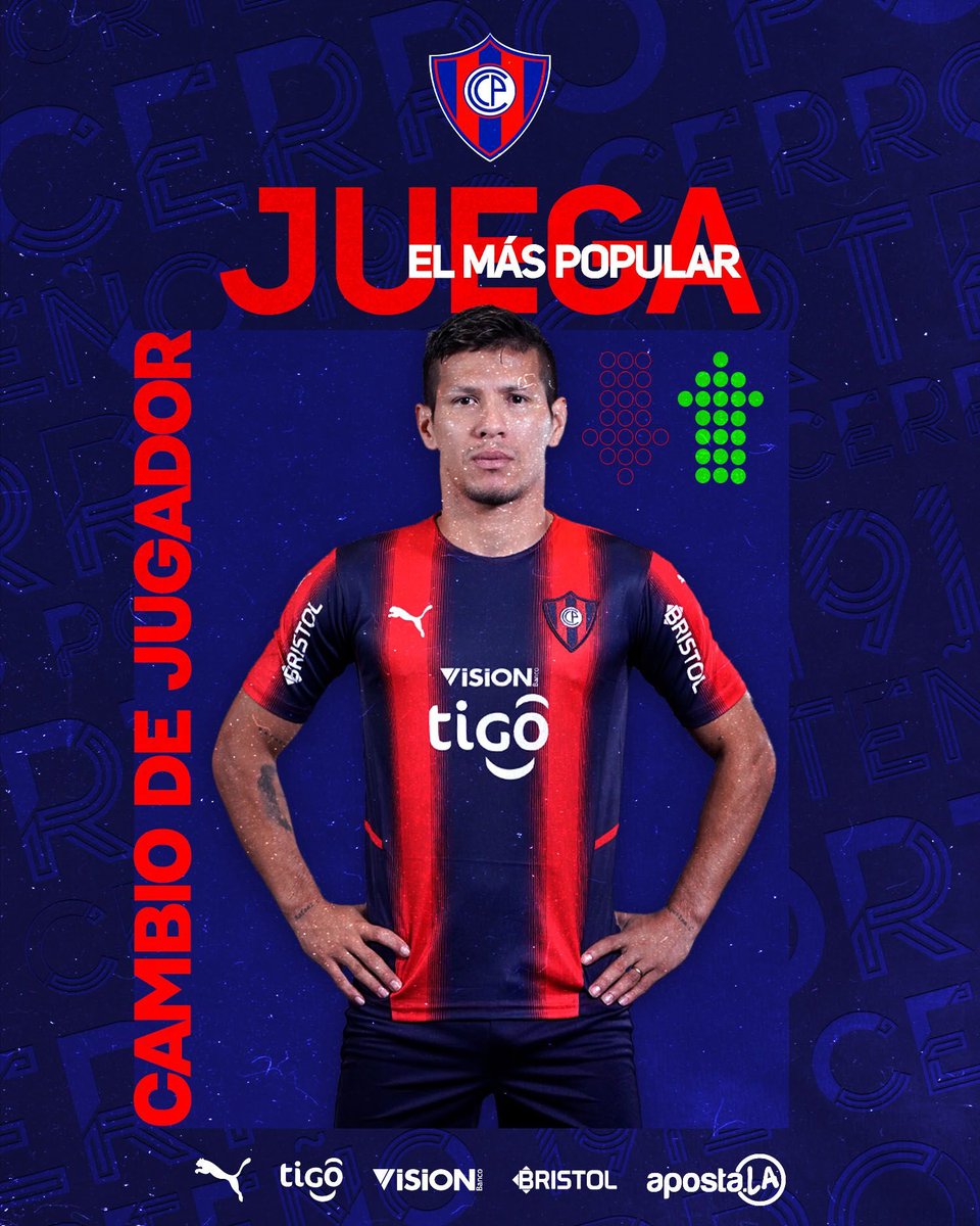 CCP1912oficial's tweet photo. Segundo cambio en el Ciclón 🌪
🔄 Rafael Carrascal x Ángel C. Lucena
Cerro Porteño 0 - 0 Libertad
⏱: 10’ ST
#JuegaElMásPopular
#CCPLIB https://t.co/gjjwRddnVj