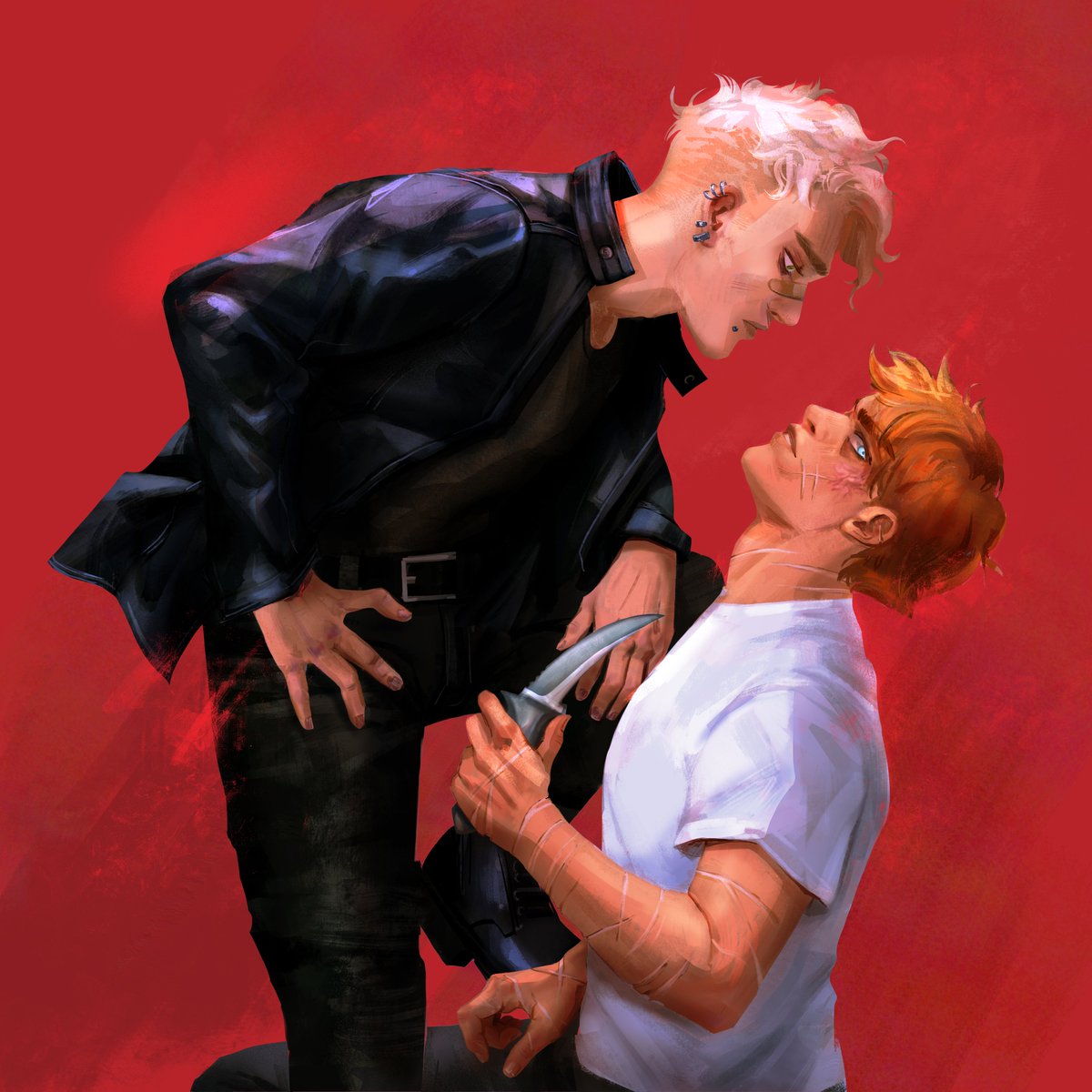 burninggentle's tweet photo. Here is a birthday present for my darling friend Ellie!! She has been obsessed with #thefoxholecourt for the last two years straight and I'm so glad to give her the fanart she always wanted!!!❤️  #thefoxholecourt #allforthegame https://t.co/09nPM86FUr
