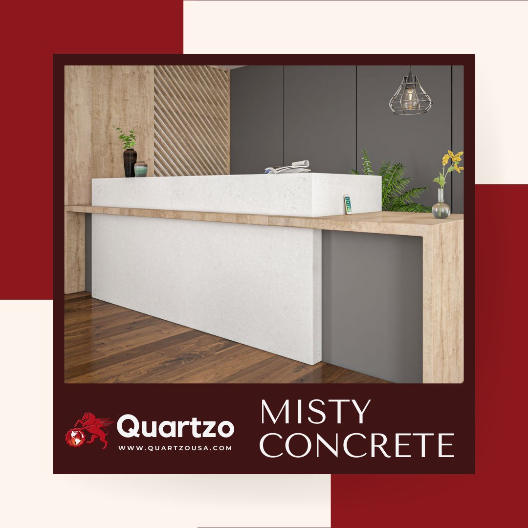 A versatile #quartz, our #MistyConcrete is a soft grey with delicate smoky veining, making it perfect for both rustic and modern aesthetics. Visit us at our website to see our full product line, read customer reviews, and schedule your free, no-obligation consultation today.