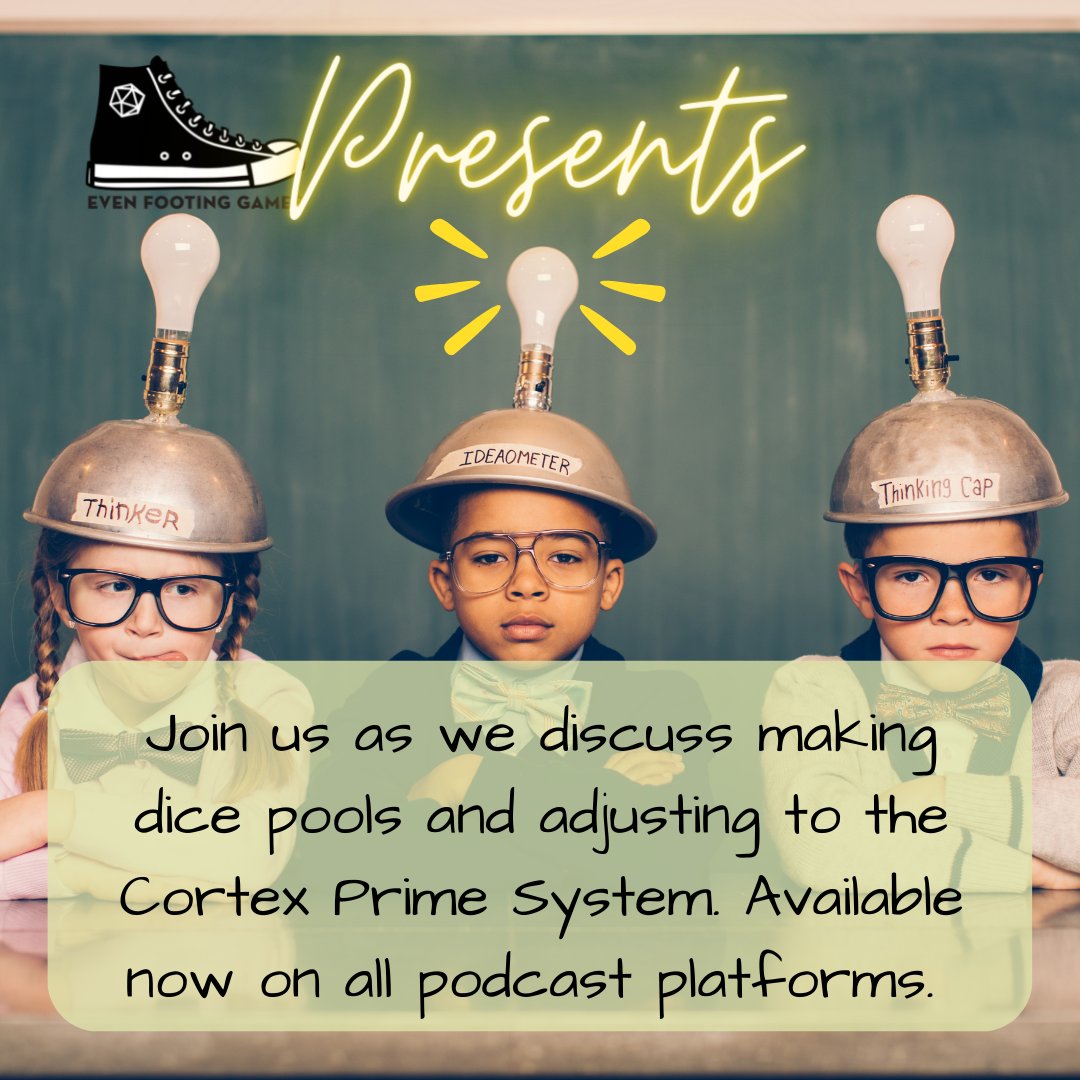 evenfootingg's tweet photo. Our newest Table Talk is available now on all podcast platforms. #actualplaypodcast #cortexprime #ttrpgpodcast #PodcastAndChill #ttrpgcommunity https://t.co/7NHSBTr4Pc