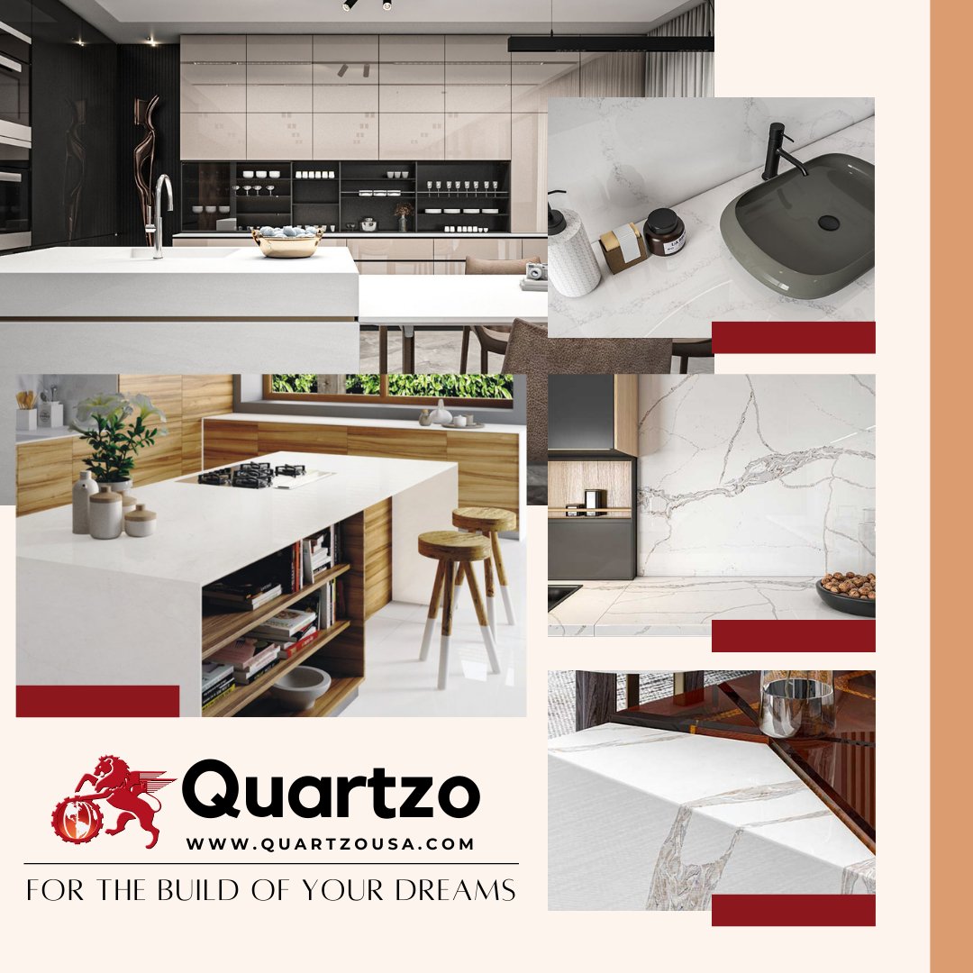 Ready to take your home to the next level? At Quartzo, our #quartz surfaces are gorgeous, long-lasting, and blend well with any aesthetic. This versatile material adds elegance, and its natural non-porous surface makes cleaning easier than ever. #stone #marble #granite