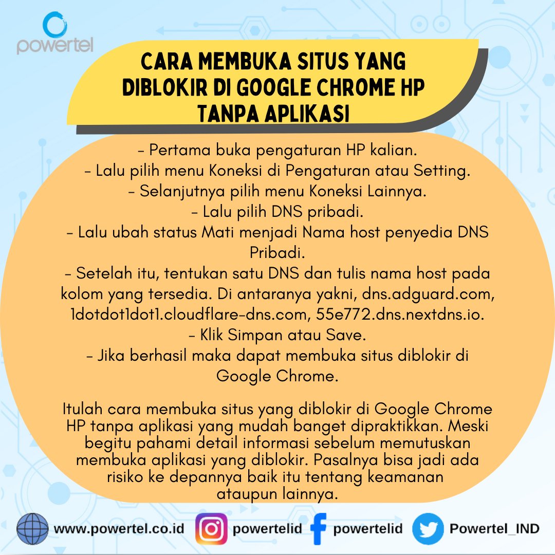 Powertel_IND's tweet image. Buka Situs yang Diblokir di Google Chrome HP, Tapi Waspada Resikonya ya Netz!

#situsyangdiblokir #googlechrome #googlechrometips #googlechrometutorial #situswebsite #akseswebsite #surfingonline #hatihatidiinternet #waspadaonline #jelajahiinternet #tutorial #powertelid