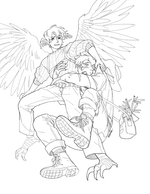 Lineart is finished onto the colouring :] #grianfanart #gtwscarfanart #desertduo https://t.co/rim2HDnRBs 