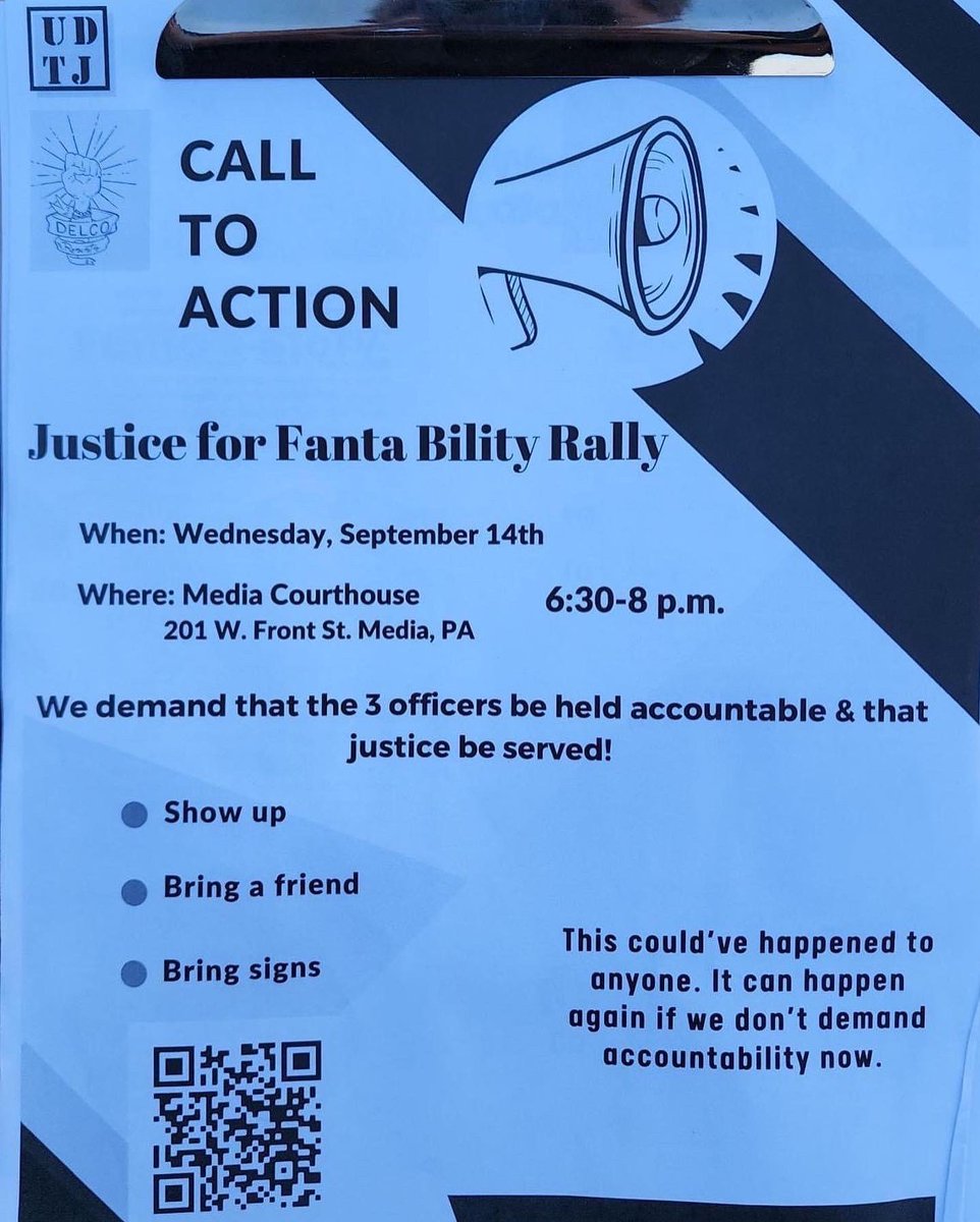 DelcoResists's tweet photo. Today we had numerous community members join @UDTJ7 and Delco Resists to help us share Fanta Bility’s story. In only a few hours we were able to drop fliers at 95% of Sharon Hill households; that’s over 2,000 households! https://t.co/lwtbmRzEEG