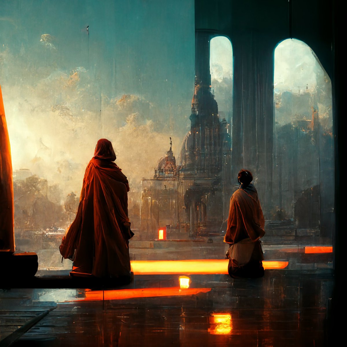 Entire_Cities's tweet photo. I've been fiddling with this #midjourney thing a bit over the past weeks. These are a few of my fav star wars themed parameters I did. https://t.co/dkj4AJw8AR