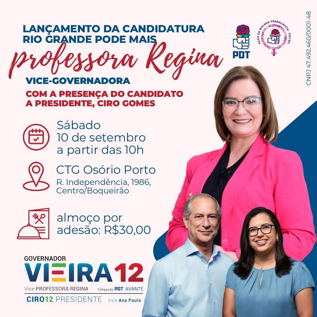 PDTRS's tweet photo. É neste sábado! Lançamento da candidatura “Nosso Rio Grande pode mais” em Passo Fundo! 📍
Este é um evento pensando com muito carinho pelo movimento das Mulheres Trabalhistas do PDT, para você!!
Venha fazer parte deste ato histórico para a cidade de Passo Fundo!
#PDTRS #PDT12 https://t.co/PlH1SD5AQo
