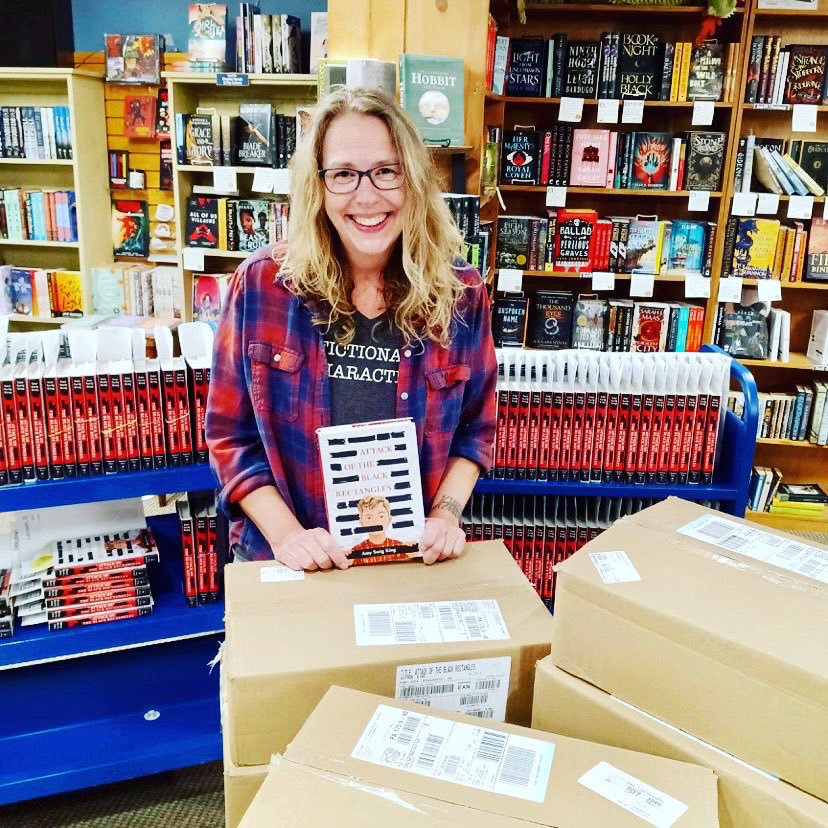 AS_King's tweet photo. Just signed a whole lot of preorders at @AaronsBooks! Thank you for your support. It means the world and I always cry a little. ❤️ Two more days until #attackoftheblackrectangles. Are you ready? Am I ready? https://t.co/CzhBfOQXy3