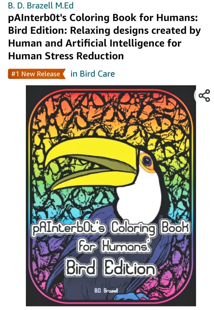 My first #coloringbook is a #1 New Release... in Bird Care? Weird, but I'll take it!

#birdslover #birds