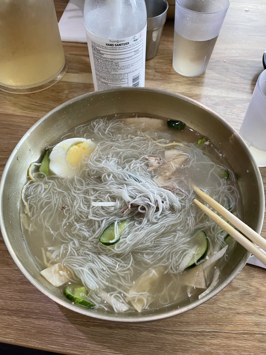 ilovesprockets's tweet photo. Heatwave means it’s naengmyeon time - tried a diff place from our usual yesterday (today we went to Jinsol). Thanks, @ChefRoyChoi for the rec to Wonsan Myunok! When a vlog is posted, we check to see if one of our regular spots has been visited 😂 https://t.co/a5ZVBV7RTN