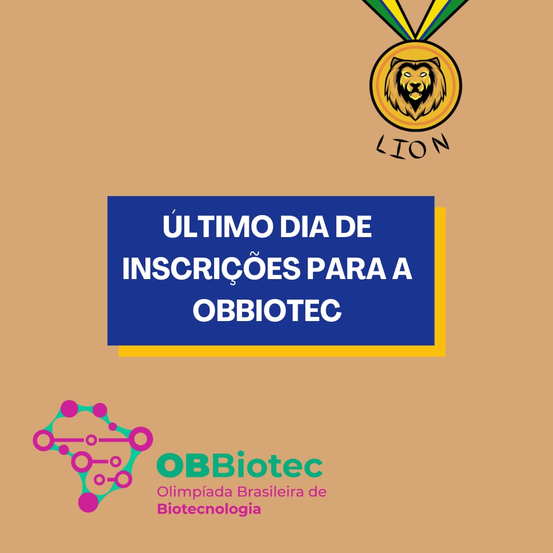LionOlimpiadas's tweet photo. Além disso, temos de avisar que hoje é o último dia de inscrições para a OBBiotec!

Corram para se inscrever!

Site da olimpíada: https://t.co/AChPNG2lh9 https://t.co/UjiblmJBb6