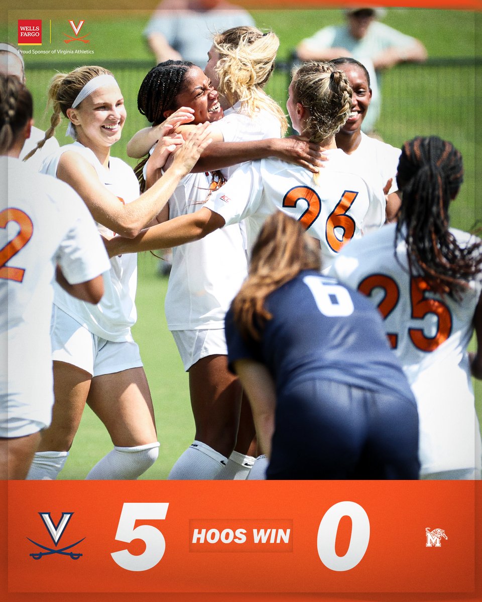 FINAL | UVA 5, MEM 0

The Hoos win with a strong second half that included four goals on the way to victory over the No. 23 Tigers.

Final score presented by <a href="/WellsFargo/">Wells Fargo</a> 

#GoHoos🔶⚔️🔷 | #ALLIN⚽️🔥