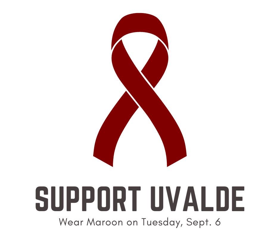 When we return to school on Tuesday, we invite our scholars and educators to wear maroon in support of Uvalde ISD, which has its first day of school on Tuesday! #uvalde #AlvaradoExcellence