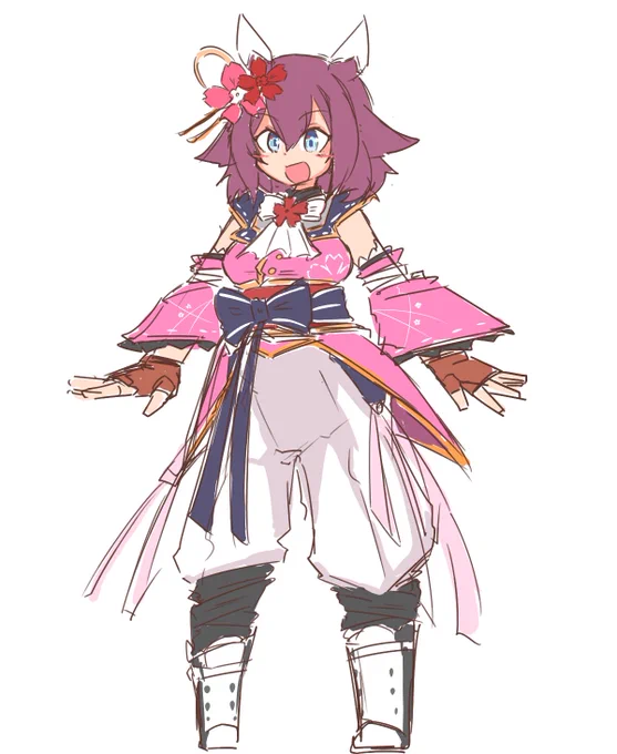 チヨちゃんの華撃団衣装こんな感じでどうだろうか?#ウマ娘 