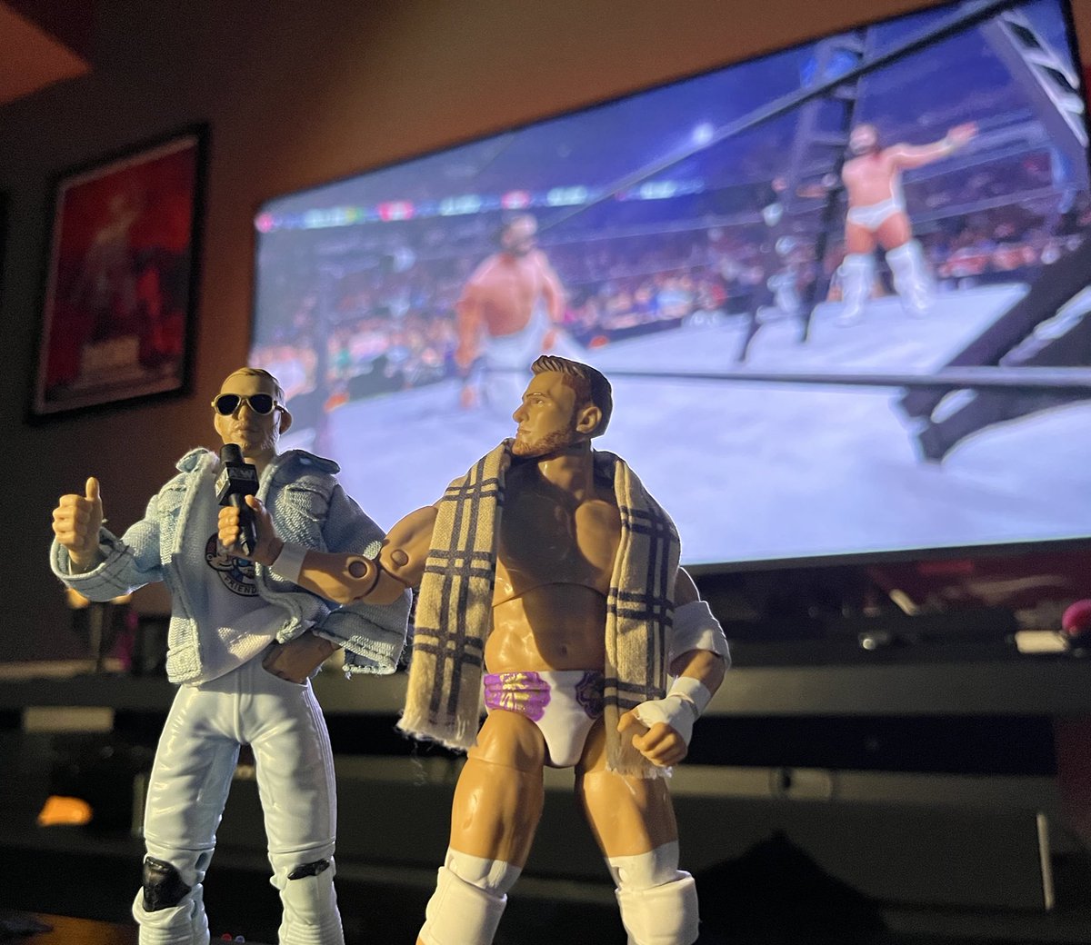 So_Gurth's tweet photo. @RingsideC @thunderrosa22 @CMPunk @AEWbyJazwares @AEWonTV @AEW @Jazwares OC and his new manager enjoying #ALLOUT #RSCALLOUT https://t.co/TF7D0CLa1v