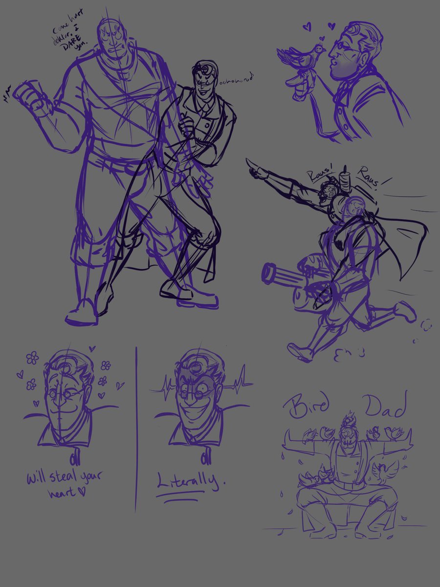 TribbleGrain's tweet photo. Works in Progress!

Medic doodles, feat some Hoovy cus obviously they're inseparable. #tf2 #tf2medic #tf2heavy https://t.co/84ltSoiTHC