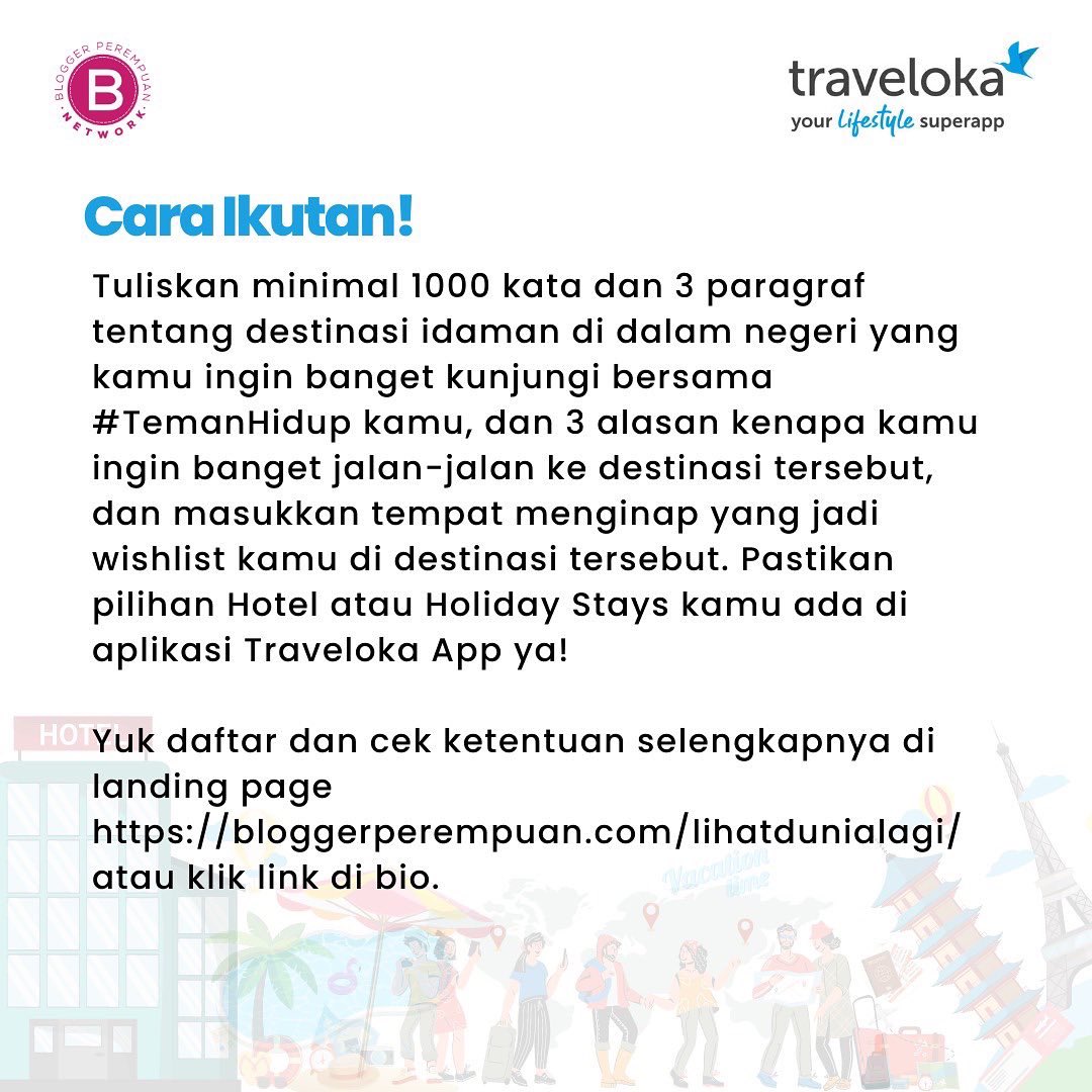 BPerempuan's tweet photo. Ahaayyyy, yang kangen #LihatDuniaLagi yukk ikutaann!!! Ada hadiah total 21jt loh buat dipake halan halann 😍😍😍

Lebih lengkap: https://t.co/RkoGvuec55 https://t.co/mx6g5Ru1k2