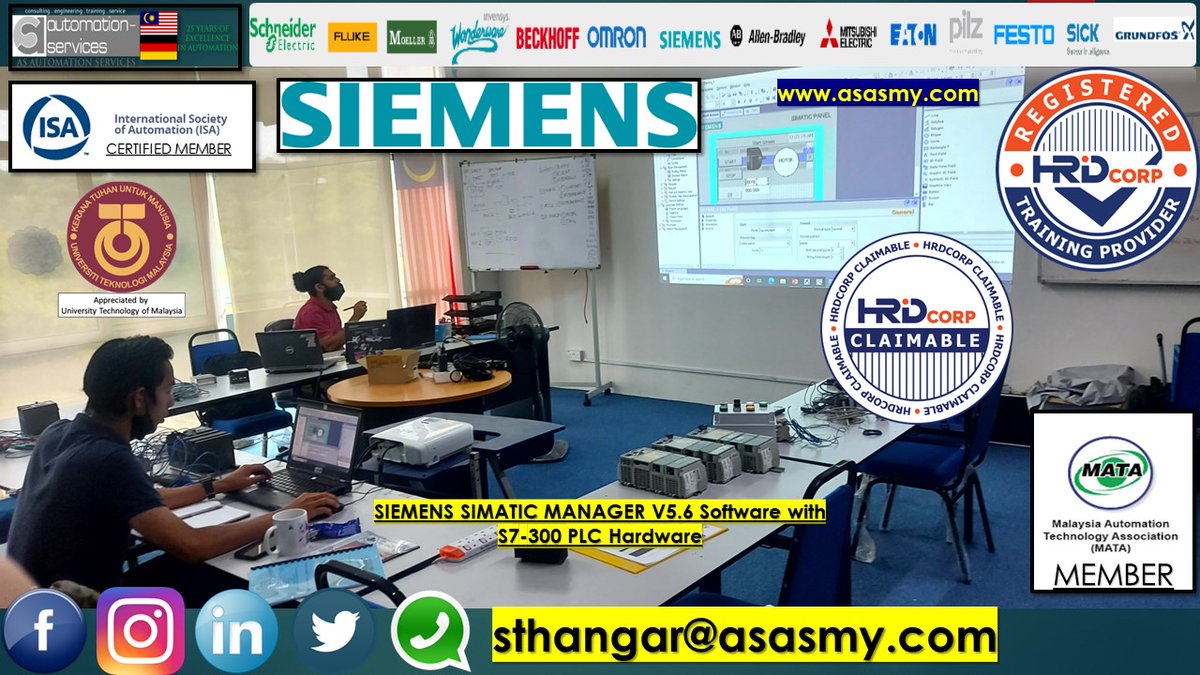 AutomationMy's tweet photo. #PLC , #HMI , #SCADA #TRAINING in #SIEMENS #SimaticManager V5.6 #Software with S7-300 PLC #Hardware + HMI Basic to Advance , In-House / #ASASMY #LAB / #PersonalSponser #OneToOne Training.:- https://t.co/Rlc4mPP3U8 https://t.co/y22VJTCiR6